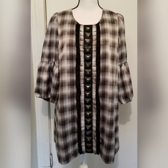 Anthropologie Tops - Twelve by Twelve Anthropologie Black Plaid Top